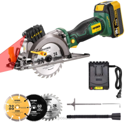 ZLFT33 TECCPO scie circulaire sans fil popoman 20v max 4-1/2" travail du bois